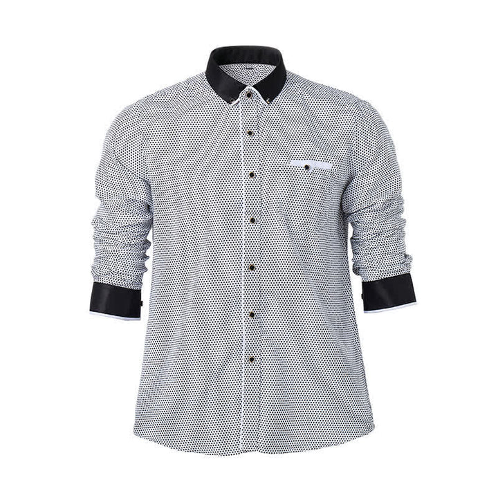 Chemise habillée pour homme à micro-motif croisé noir et blanc - image 8