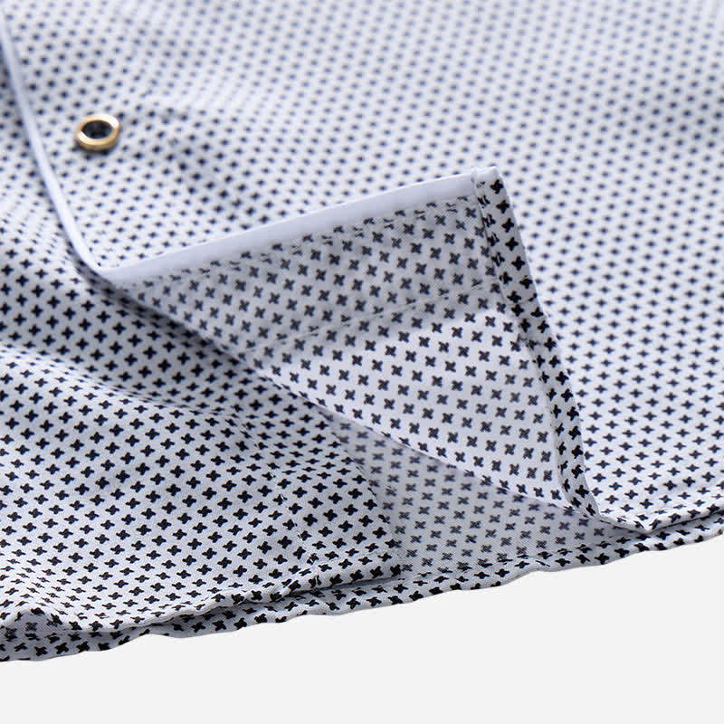 Chemise habillée pour homme à micro-motif croisé noir et blanc - image 6
