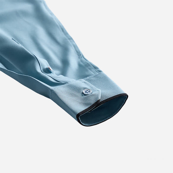 Chemise habillée pour homme à col noir contrastant, col uni - image 6