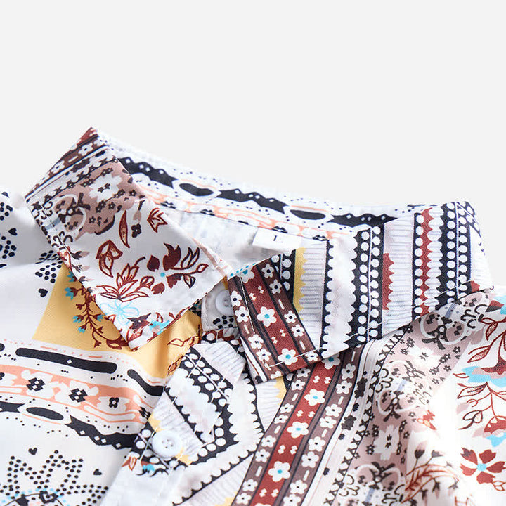 Chemise homme rétro à imprimé cachemire patchwork aztèque et floral - image 4