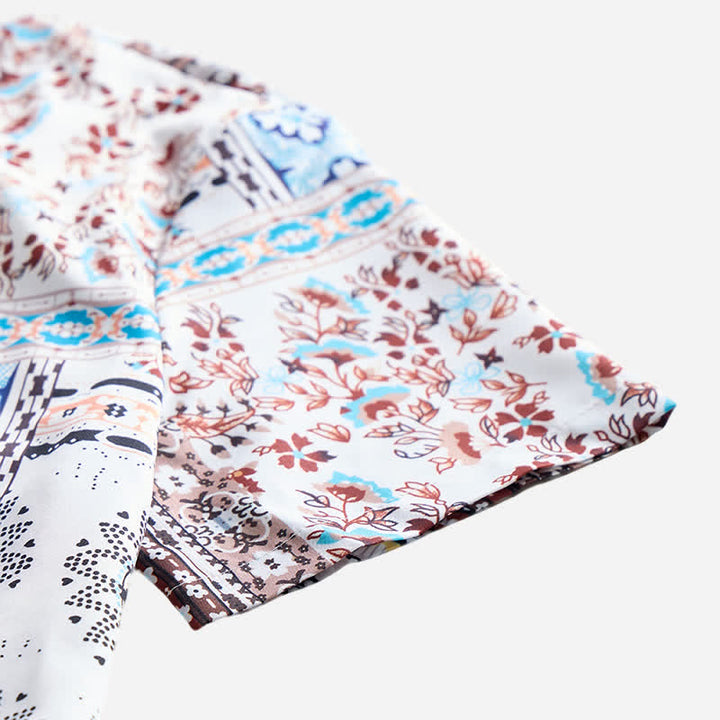 Chemise homme rétro à imprimé cachemire patchwork aztèque et floral - image 7