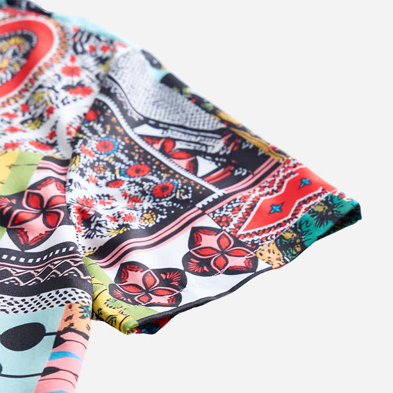 Chemise homme rétro ethnique multicolore à imprimé géométrique cachemire - image 4