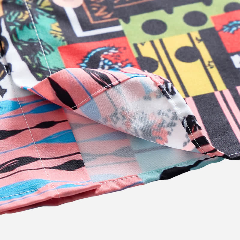 Chemise homme rétro ethnique multicolore à imprimé géométrique cachemire - image 5