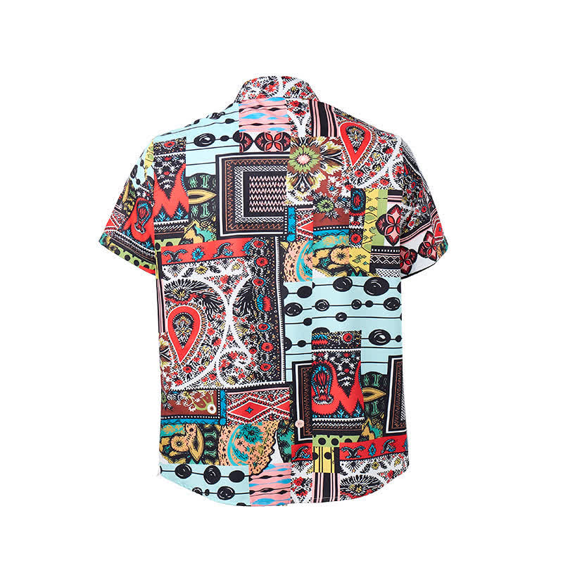 Chemise homme rétro ethnique multicolore à imprimé géométrique cachemire - image 9