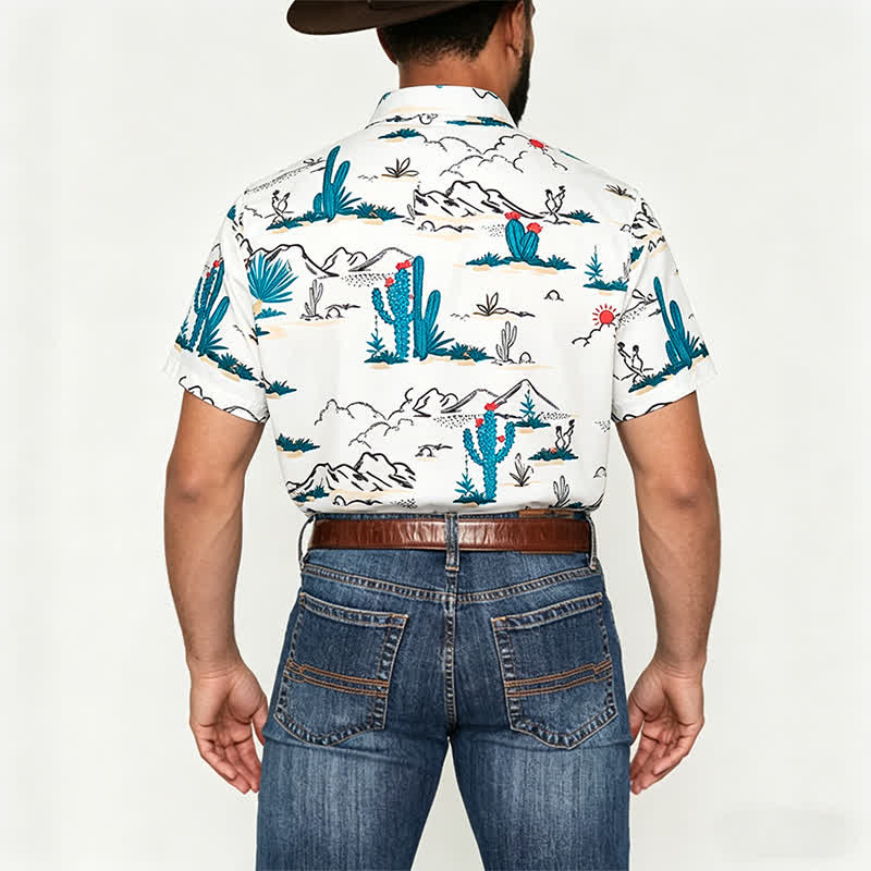 Chemise homme à imprimé paysage désertique du Sud-Ouest, style cowboy - image 2