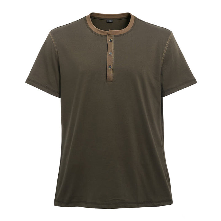 Polo homme à col rond et manches courtes avec surpiqûres contrastées - image 9