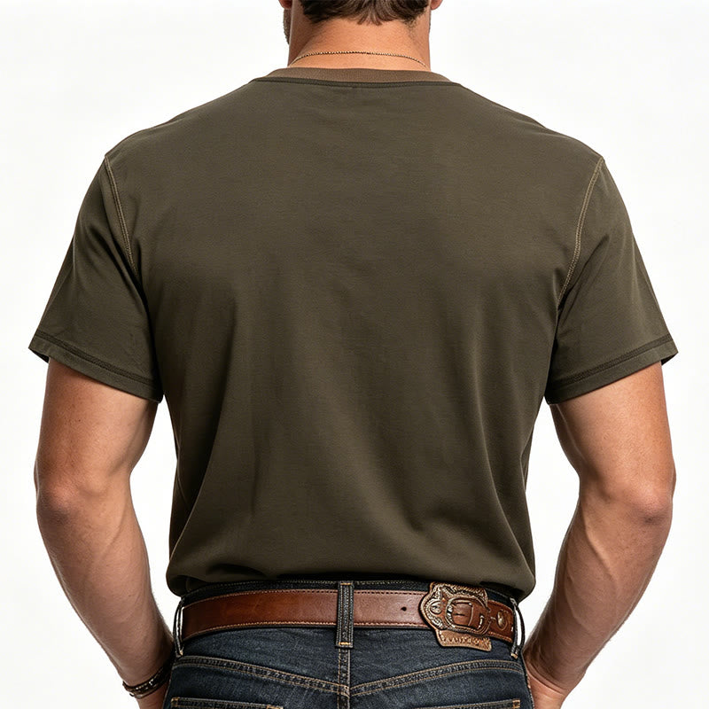 Polo homme à col rond et manches courtes avec surpiqûres contrastées - image 2