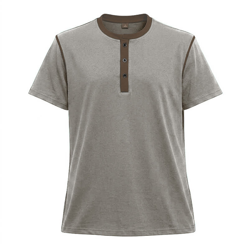 Polo homme à col rond et manches courtes avec surpiqûres contrastées - Gris cendré clair - 3XL - image 31