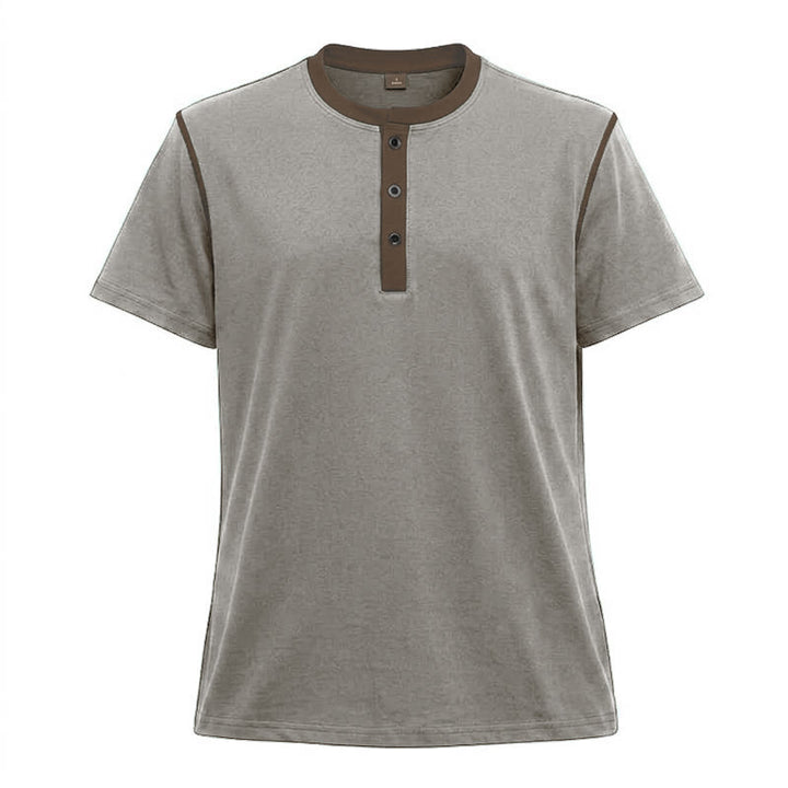 Polo homme à col rond et manches courtes avec surpiqûres contrastées - Gris cendré clair - 3XL - image 31