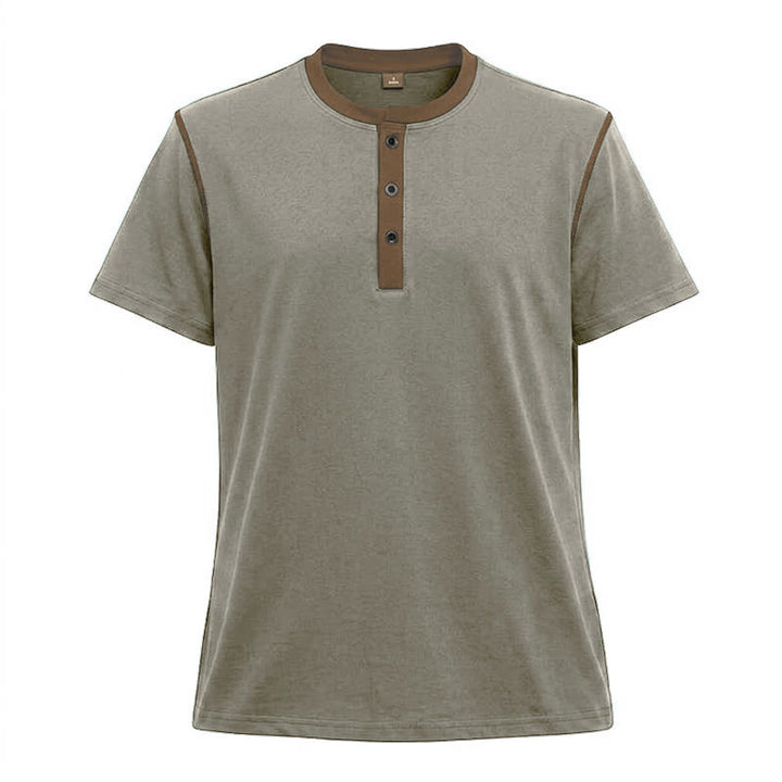 Polo homme à col rond et manches courtes avec surpiqûres contrastées - Gris - 3XL - image 13