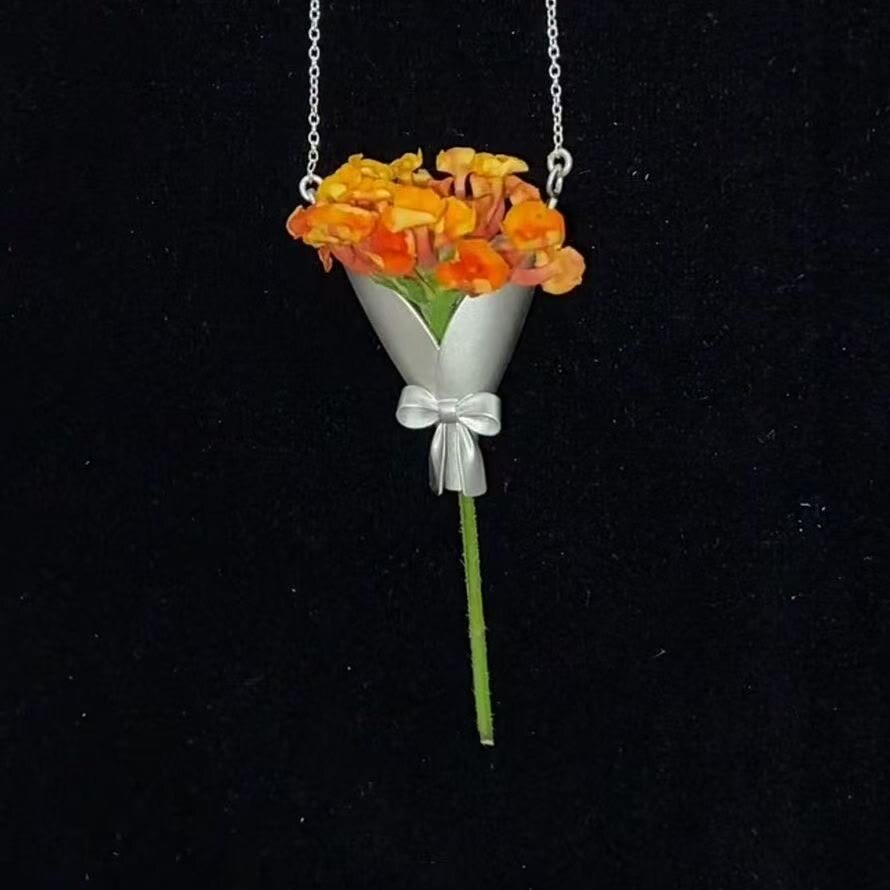 Collier pendentif à motif bouquet de fleurs créatif - image 3