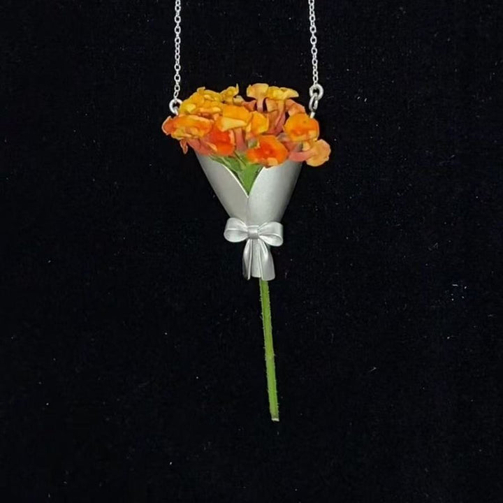 Collier pendentif à motif bouquet de fleurs créatif - image 3