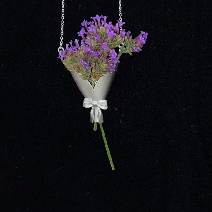 Collier pendentif à motif bouquet de fleurs créatif - image 4