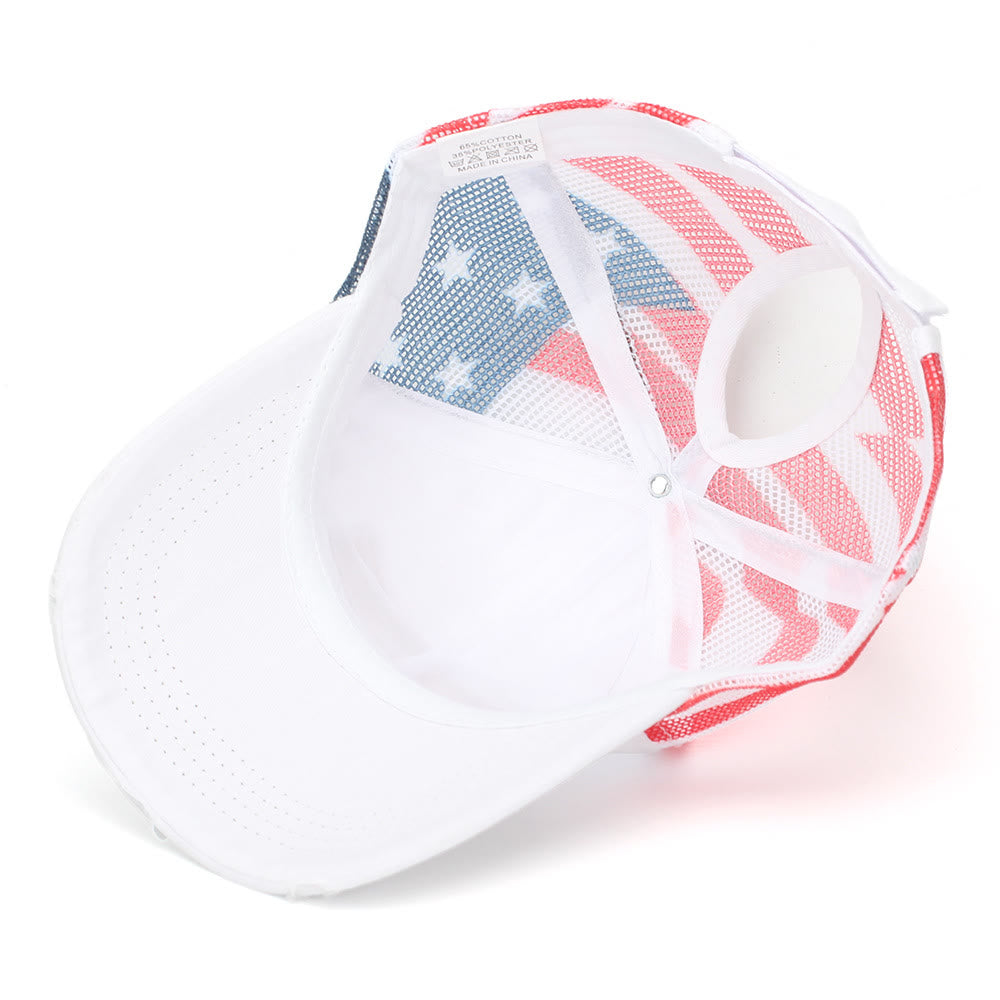 Casquette de baseball tactique en denim délavé respirant avec queue de cheval ajustable - image 8