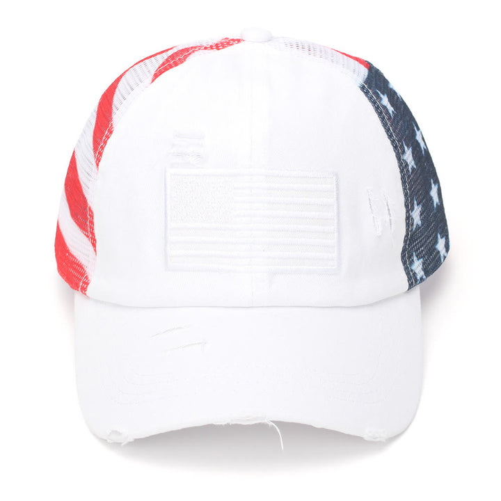 Casquette de baseball tactique en denim délavé respirant avec queue de cheval ajustable - image 5