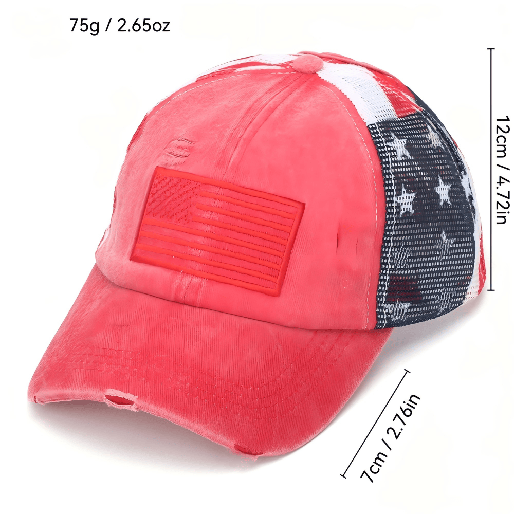 Casquette de baseball tactique en denim délavé respirant avec queue de cheval ajustable - image 3