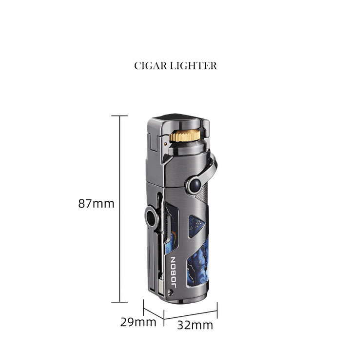 Briquet à cigares haut de gamme coupe-vent à flamme bleue et butane - image 4
