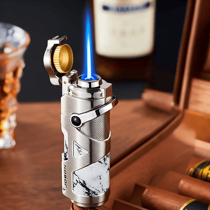 Briquet à cigares haut de gamme coupe-vent à flamme bleue et butane - image 7