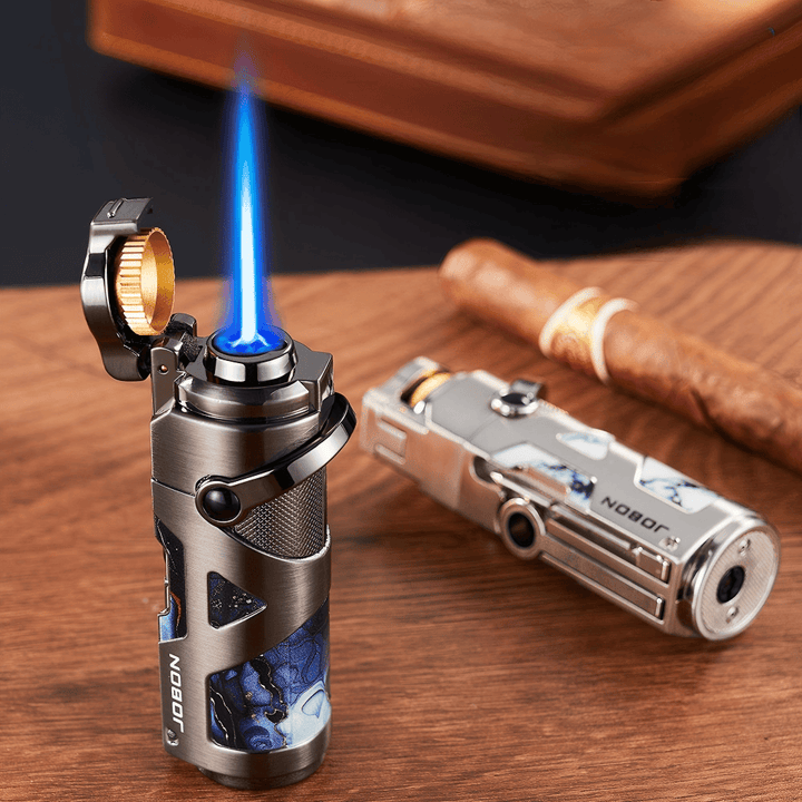 Briquet à cigares haut de gamme coupe-vent à flamme bleue et butane - image 8