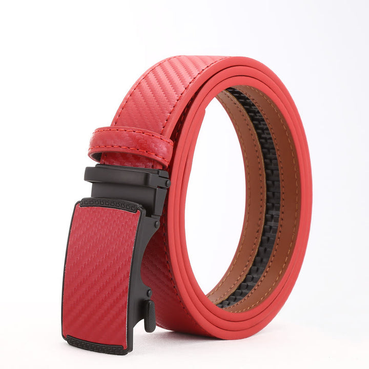 Ceinture business élégante pour homme avec boucle automatique en alliage - Rouge - 42 - image 2