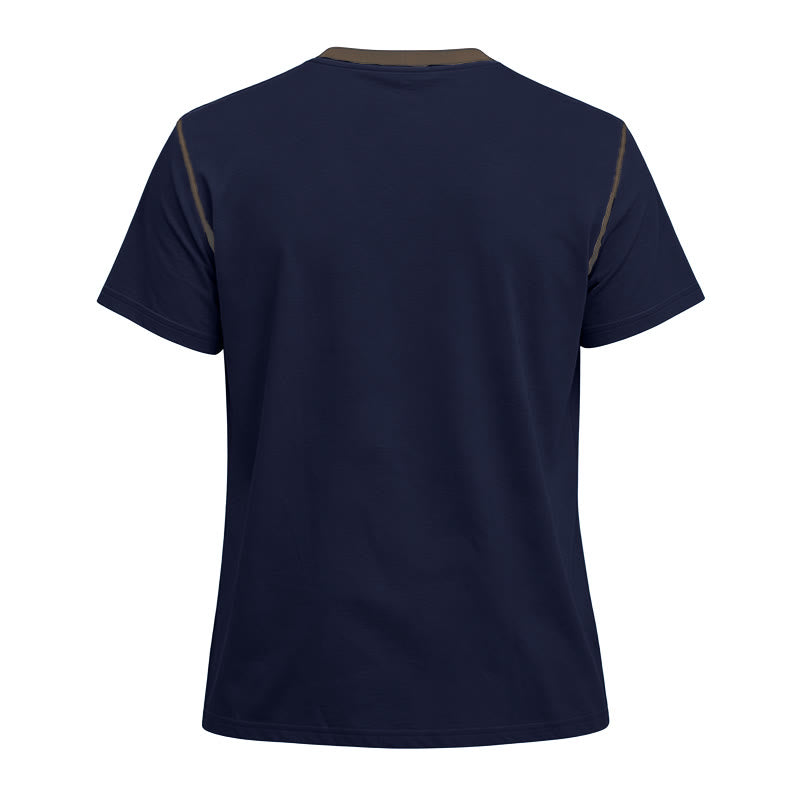 Polo homme à col rond et manches courtes avec surpiqûres contrastées - image 18