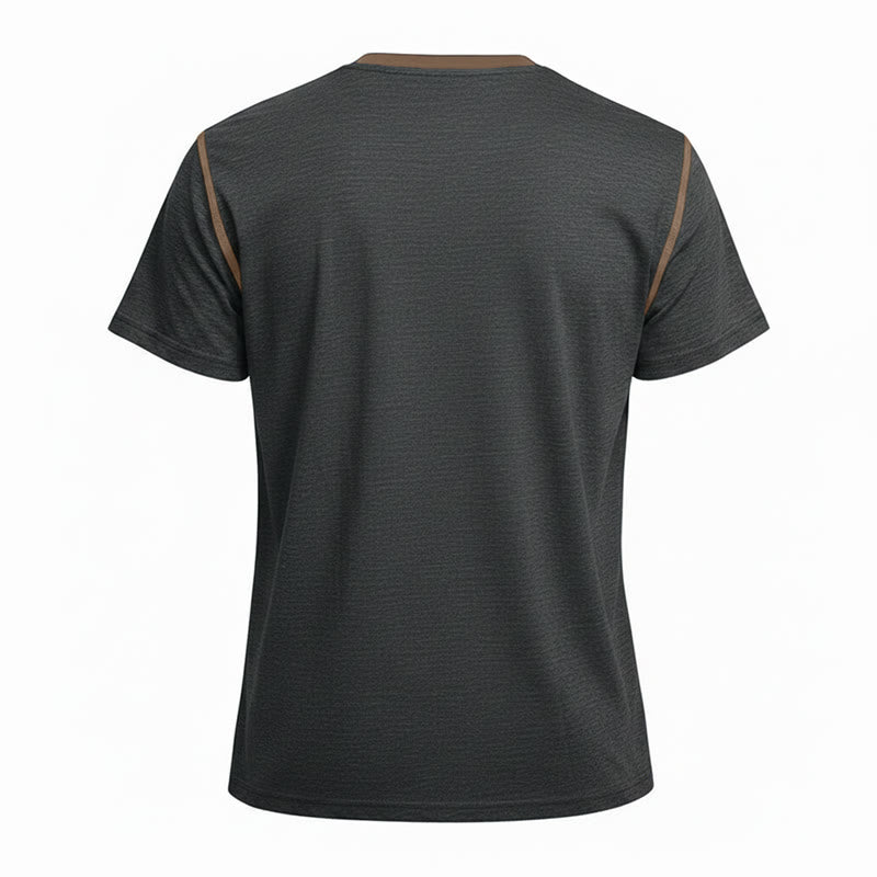 Polo homme à col rond et manches courtes avec surpiqûres contrastées - image 34