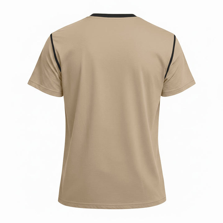 Polo homme à col rond et manches courtes avec surpiqûres contrastées - image 22