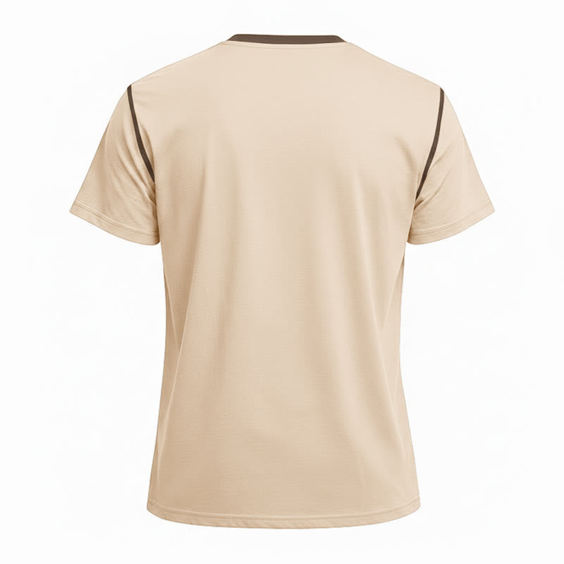 Polo homme à col rond et manches courtes avec surpiqûres contrastées - image 36