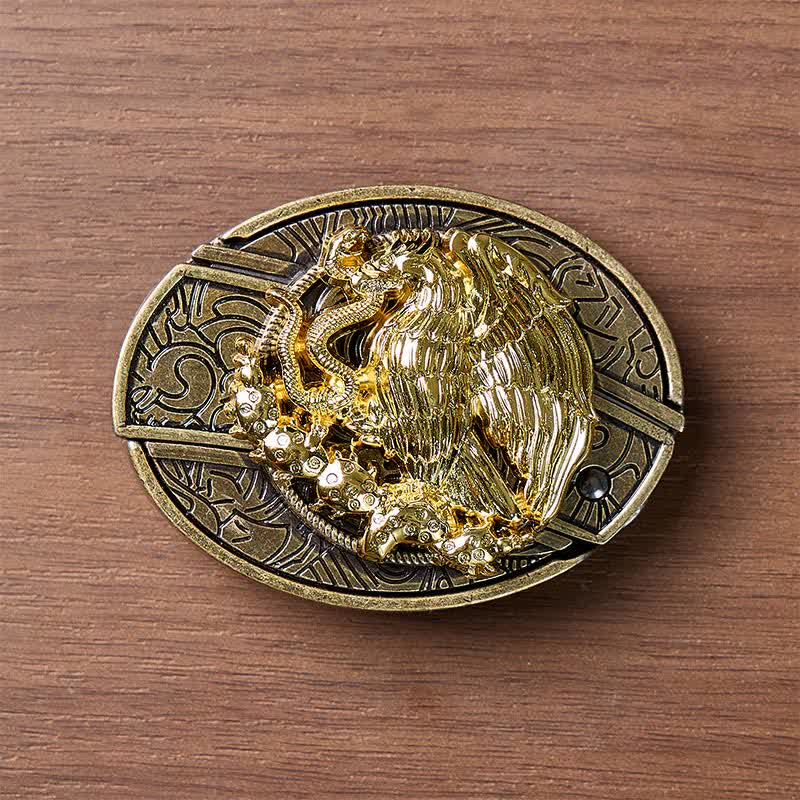 Couteau pliant caché Gold Eagle Serpent DIY avec boucle en bronze et ceinture en cuir - image 9