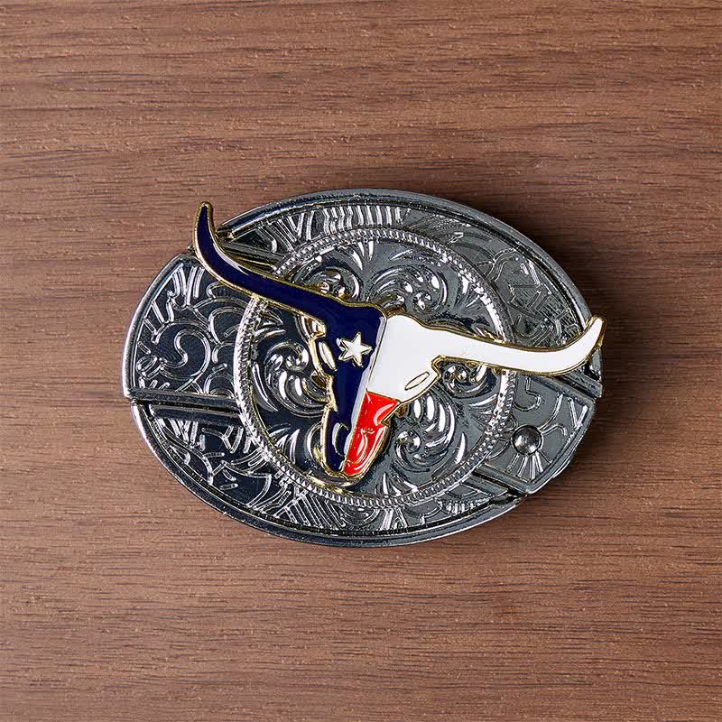 Ceinture en cuir avec boucle de couteau pliant dissimulé à l'effigie du drapeau du Texas Longhorn - image 10