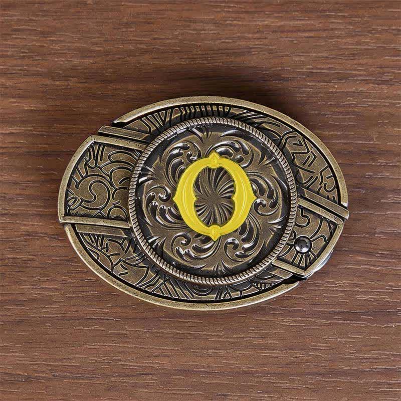 Boucle de ceinture en cuir avec initiale en bronze antique et couteau dissimulé à faire soi-même - O - Sans ceinture - image 23