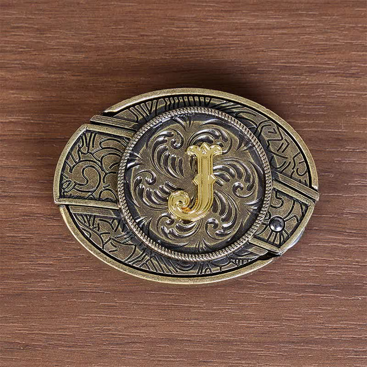 Boucle de ceinture en cuir avec initiale en bronze antique et couteau dissimulé à faire soi-même - image 5