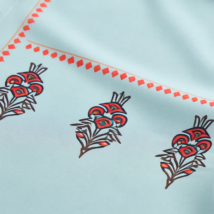 Chemise western à manches courtes pour homme, motif ethnique vert sauge - image 8