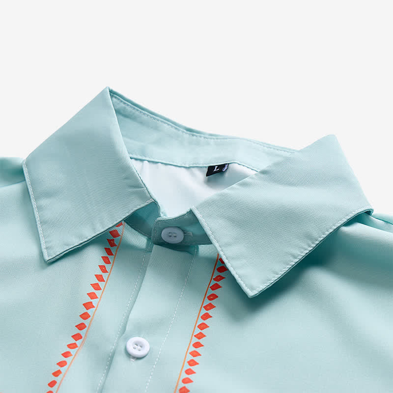 Chemise western à manches courtes pour homme, motif ethnique vert sauge - image 6