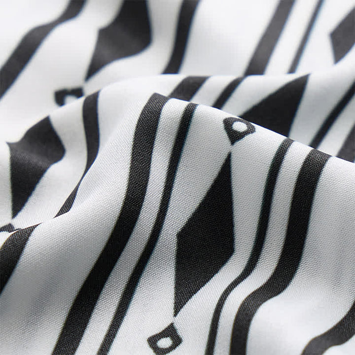 Chemise western blanche à rayures verticales géométriques pour homme - image 6