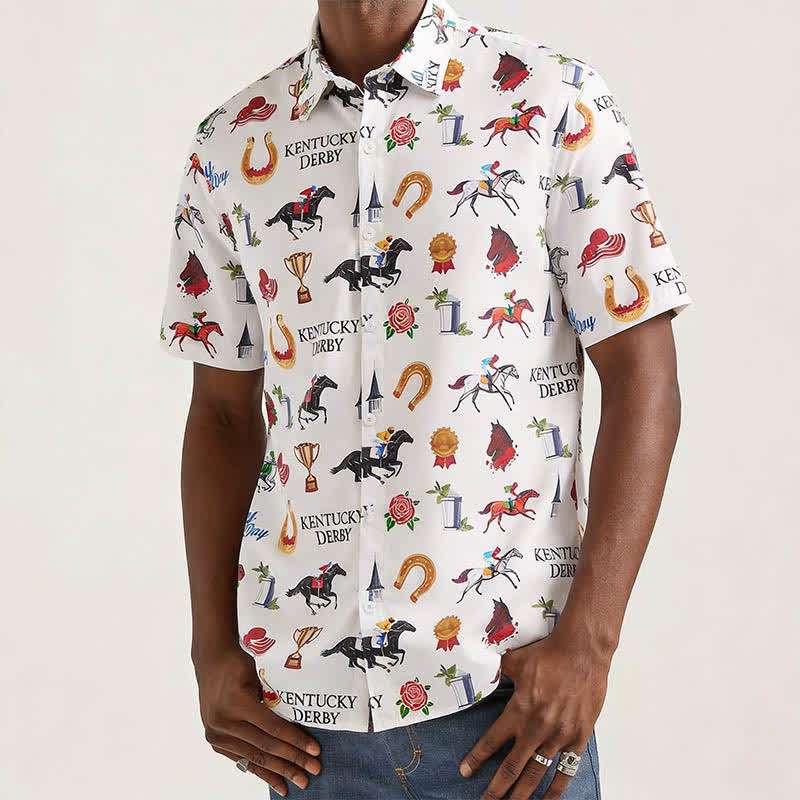 Chemise imprimée à motifs western « Run For The Roses » pour homme - image 1