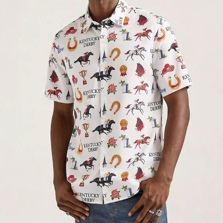 Chemise imprimée à motifs western « Run For The Roses » pour homme - image 1
