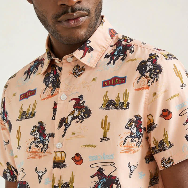 Chemise homme polyvalente à imprimé intégral désertique et Far West - image 3