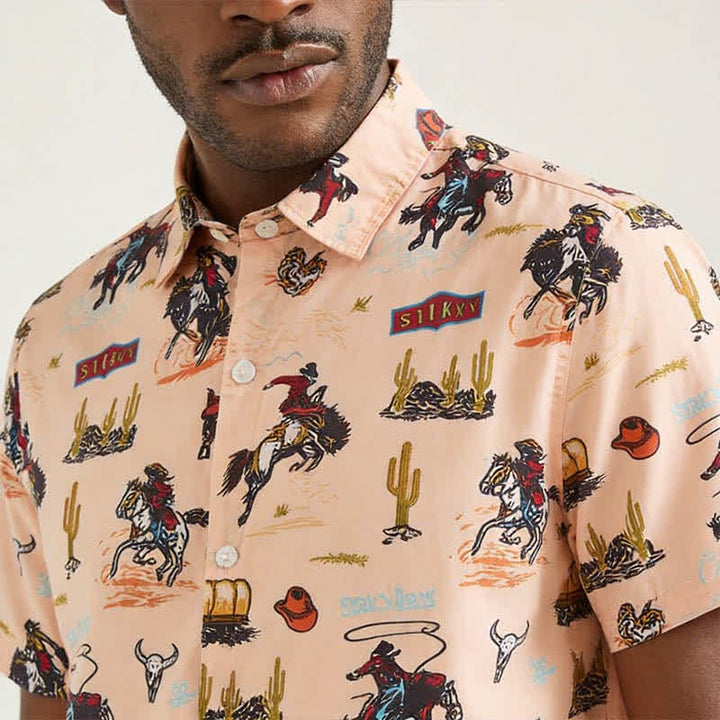 Chemise homme polyvalente à imprimé intégral désertique et Far West - image 3