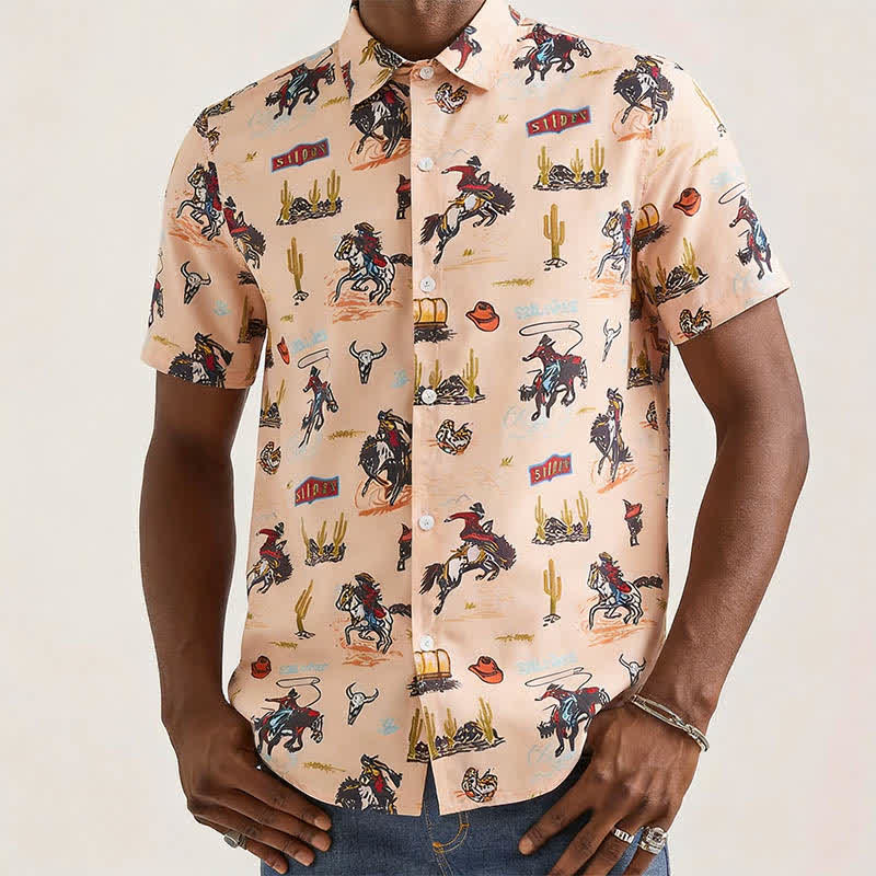 Chemise homme polyvalente à imprimé intégral désertique et Far West - image 1