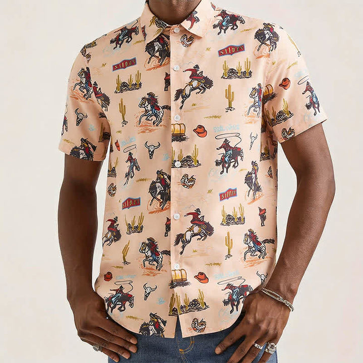Chemise homme polyvalente à imprimé intégral désertique et Far West - image 1