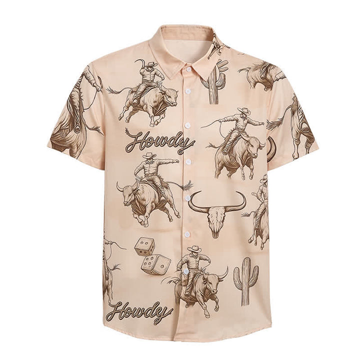 Chemise homme moderne rétro imprimée « Howdy Rodeo Bull Rider » - image 10