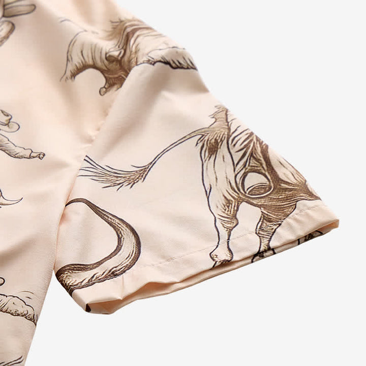 Chemise homme moderne rétro imprimée « Howdy Rodeo Bull Rider » - image 9