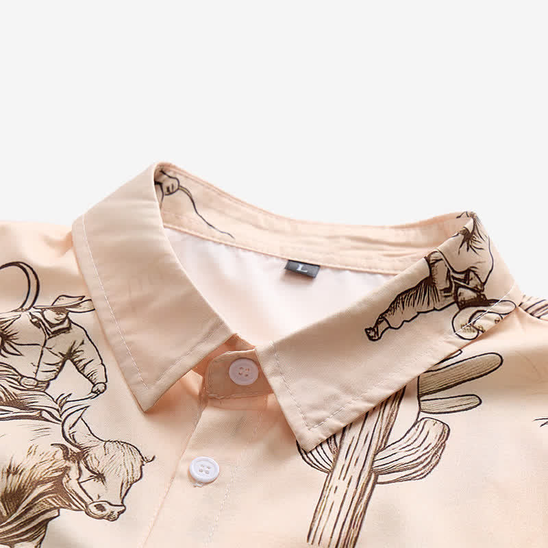 Chemise homme moderne rétro imprimée « Howdy Rodeo Bull Rider » - image 4