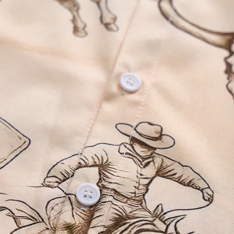 Chemise homme moderne rétro imprimée « Howdy Rodeo Bull Rider » - image 5