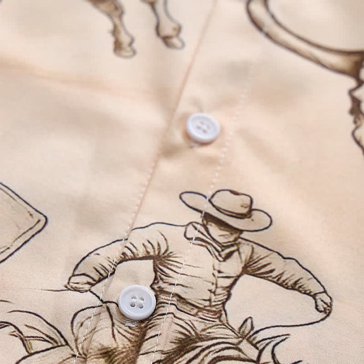 Chemise homme moderne rétro imprimée « Howdy Rodeo Bull Rider » - image 5