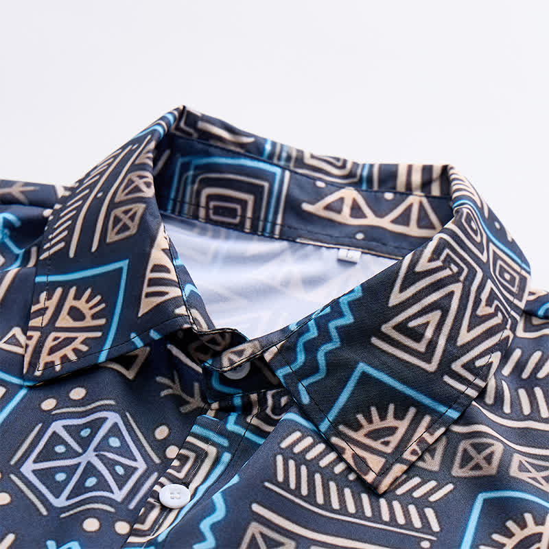 Chemise western pour homme à motif géométrique tribal africain aztèque - image 4