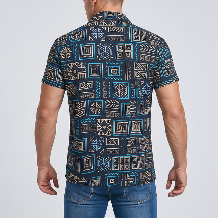 Chemise western pour homme à motif géométrique tribal africain aztèque - image 2