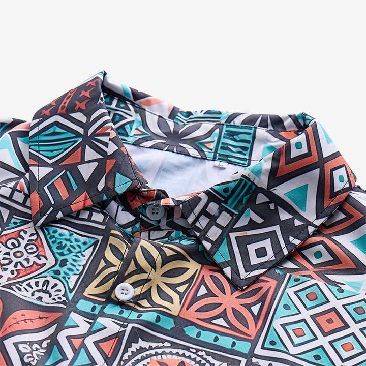 Chemise homme à motif aztèque patchwork tribal audacieux - image 4