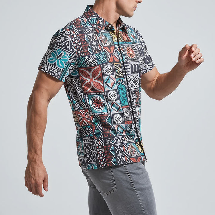 Chemise homme à motif aztèque patchwork tribal audacieux - image 3